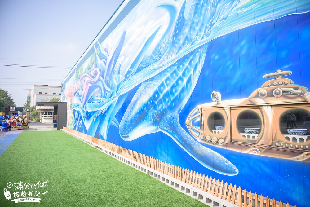 嘉義大林景點|拾粹院鯖魚主題館(免門票)免費咖啡|進擊的大猩猩.海世界女神|超驚艷~全台最高四層樓高3D立體貨櫃彩繪!