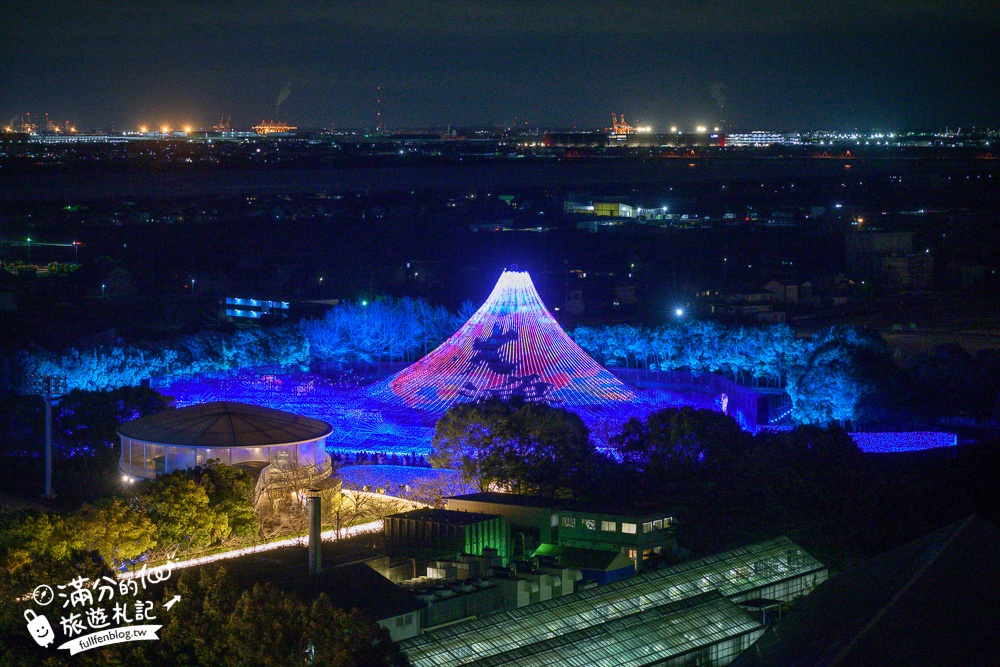 日本三重景點【名花之里】2025最新燈海隧道,世界級夢幻花園.必走海棠花廊.吃安永餅.泡溫泉.拋花許願~璀璨霓虹燈節好震撼!