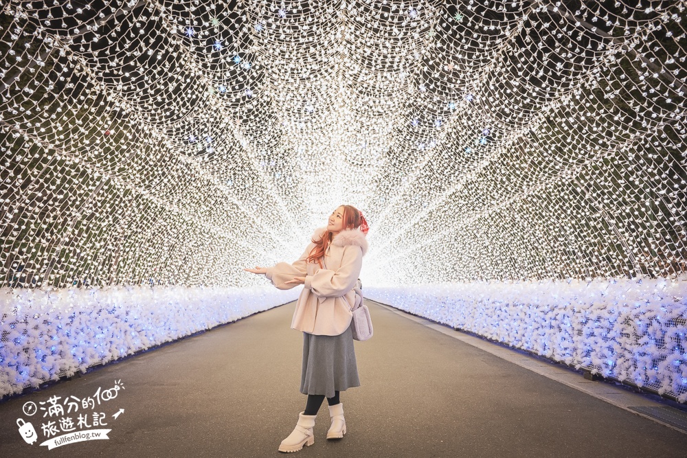 日本三重景點【名花之里】2025最新燈海隧道,世界級夢幻花園.必走海棠花廊.吃安永餅.泡溫泉.拋花許願~璀璨霓虹燈節好震撼!