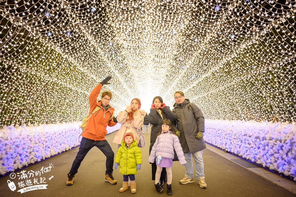 日本三重景點【名花之里】2025最新燈海隧道,世界級夢幻花園.必走海棠花廊.吃安永餅.泡溫泉.拋花許願~璀璨霓虹燈節好震撼!