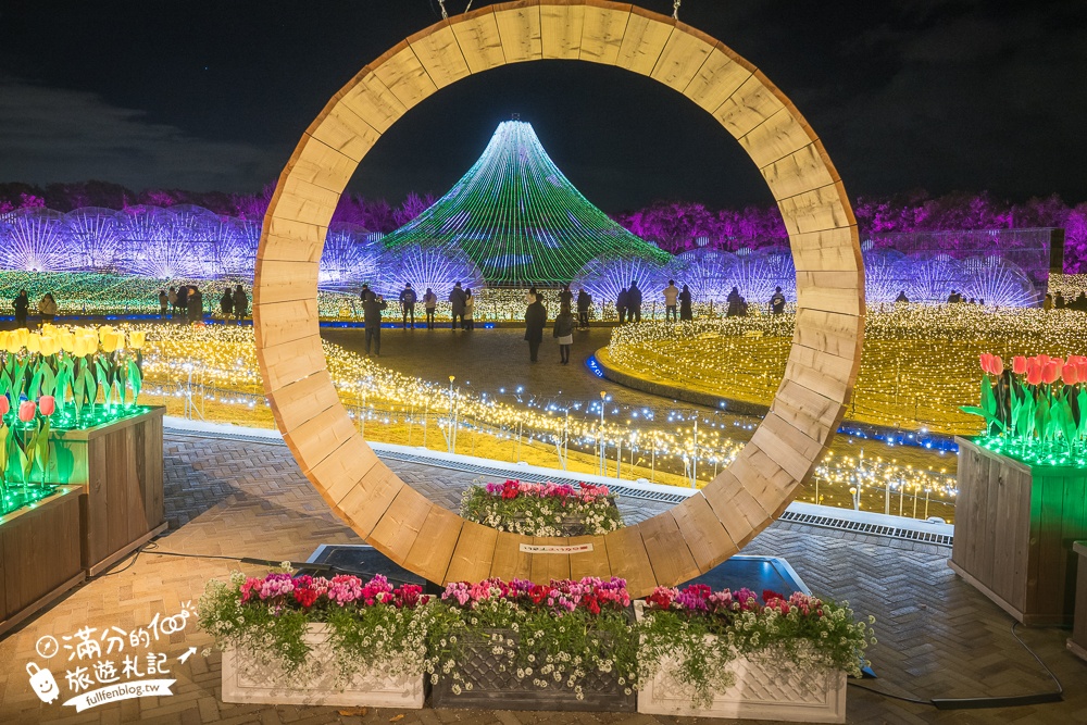 日本三重景點【名花之里】2025最新燈海隧道,世界級夢幻花園.必走海棠花廊.吃安永餅.泡溫泉.拋花許願~璀璨霓虹燈節好震撼!