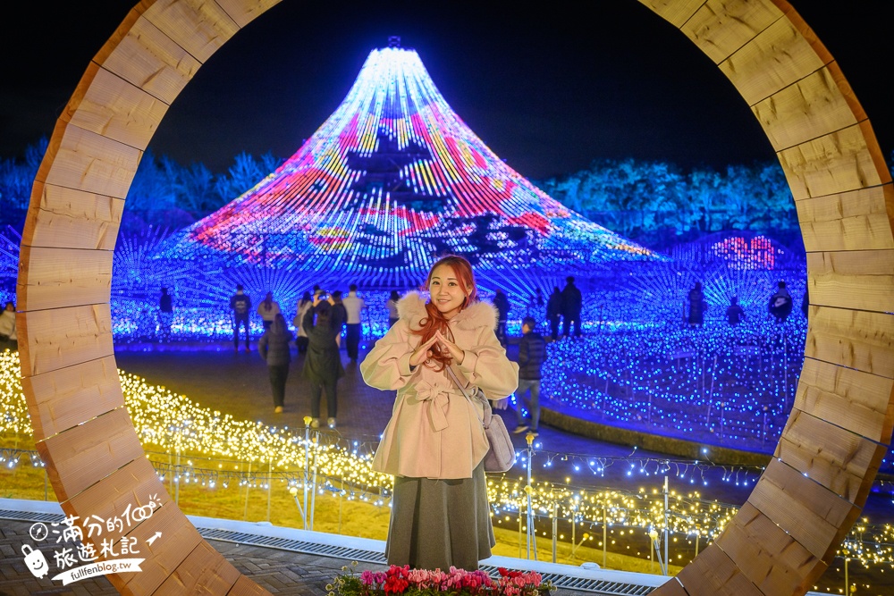 日本三重景點【名花之里】2025最新燈海隧道,世界級夢幻花園.必走海棠花廊.吃安永餅.泡溫泉.拋花許願~璀璨霓虹燈節好震撼!