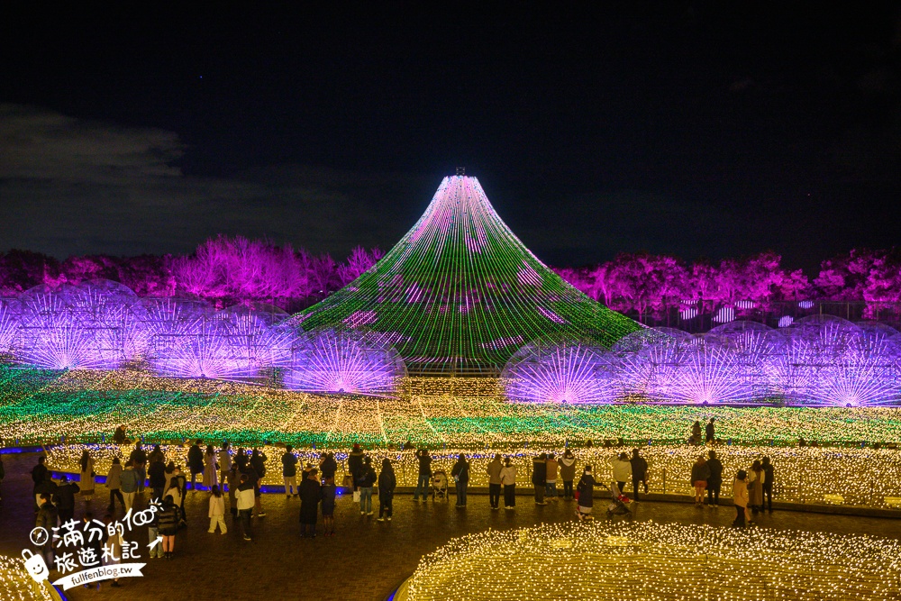 日本三重景點【名花之里】2025最新燈海隧道,世界級夢幻花園.必走海棠花廊.吃安永餅.泡溫泉.拋花許願~璀璨霓虹燈節好震撼!