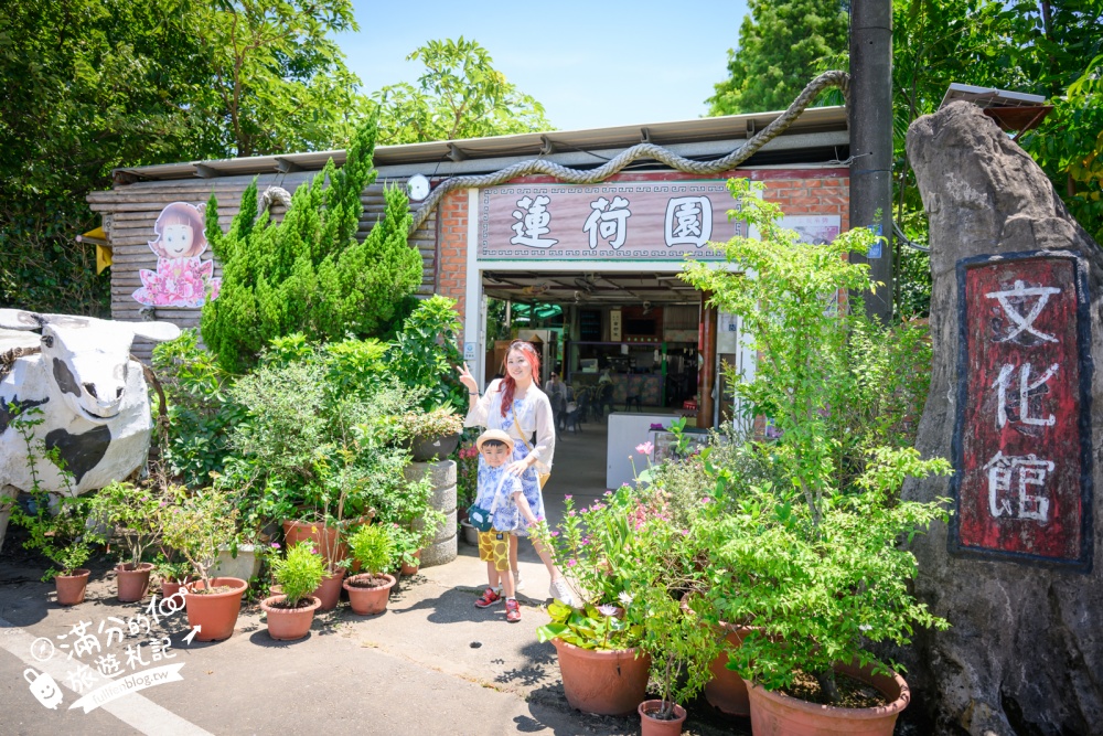 桃園觀音景點【蓮荷園休閒農場】賞蓮花.坐大王蓮.盪鞦韆.搭船遊湖.吃蓮子剉冰,一期一會挑戰輕功水上飄!