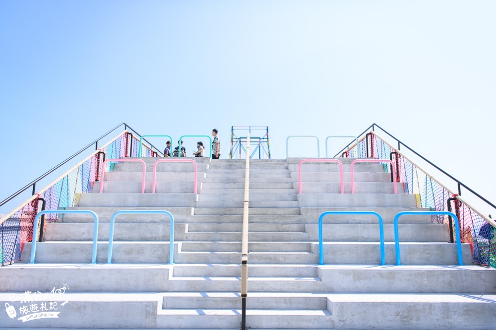 宜蘭景點|漢本海洋驛站(免門票)挑戰高空彩虹鞦韆.無敵海景.彩繪建築~山海交界的遊憩區!