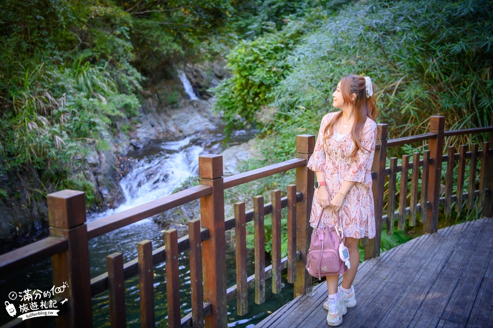 新竹尖石景點|老鷹溪步道|望瀑布.走石橋. 看溪水走樓梯|超震撼~磅礴瀑布碧綠池塘!