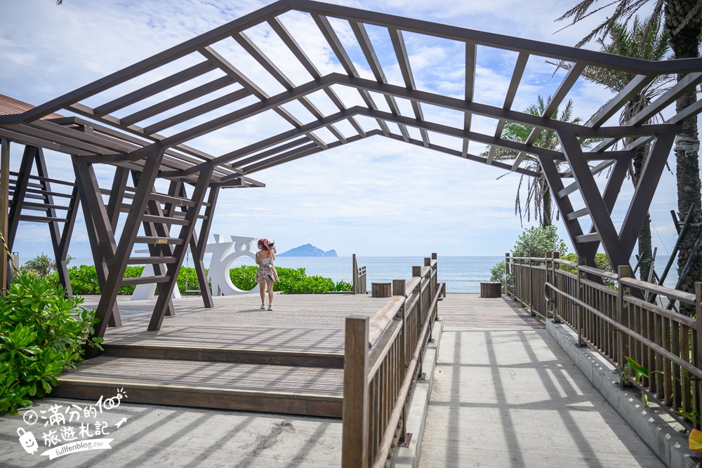 宜蘭景點【沙丘鐵馬廊道觀景平台】大福觀海旭日平台.壯圍免費看海秘境,坐大福鞦韆~與龜山島合影!