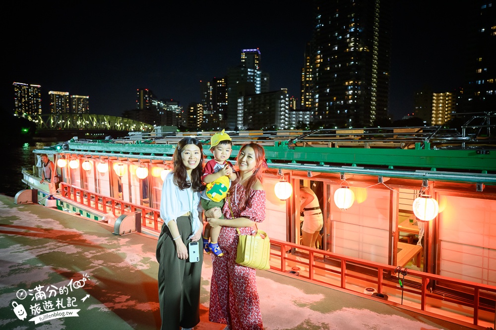 東京必體驗行程【東京灣遊船】搭特色船形屋吃牛肉燒喜燒賞夜景.飲料無限暢飲還能看表演.甲板上與彩虹大橋合影!