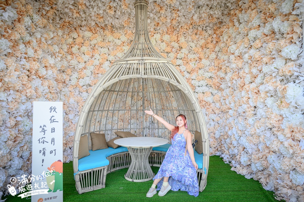 南投新景點【日月町商場】埔里最新複合式商場,純白色建築好療癒,搭配繽紛氣球屋好逛好拍還能尋寶購物!
