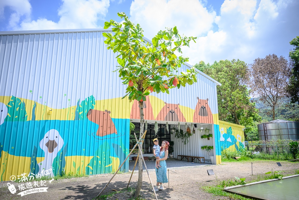 南投新景點【享日啡啡】埔里最新水豚主題餐廳,喝咖啡下午茶.看水豚小鴨泡湯玩水!