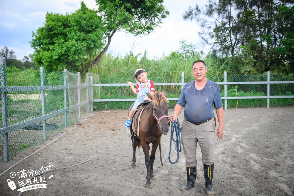 宜蘭親子騎馬體驗【宜騎緣沙灘馬場咖啡簡餐莊園】2歲小孩騎馬體驗好好玩,還能近距離互動餵食唷!