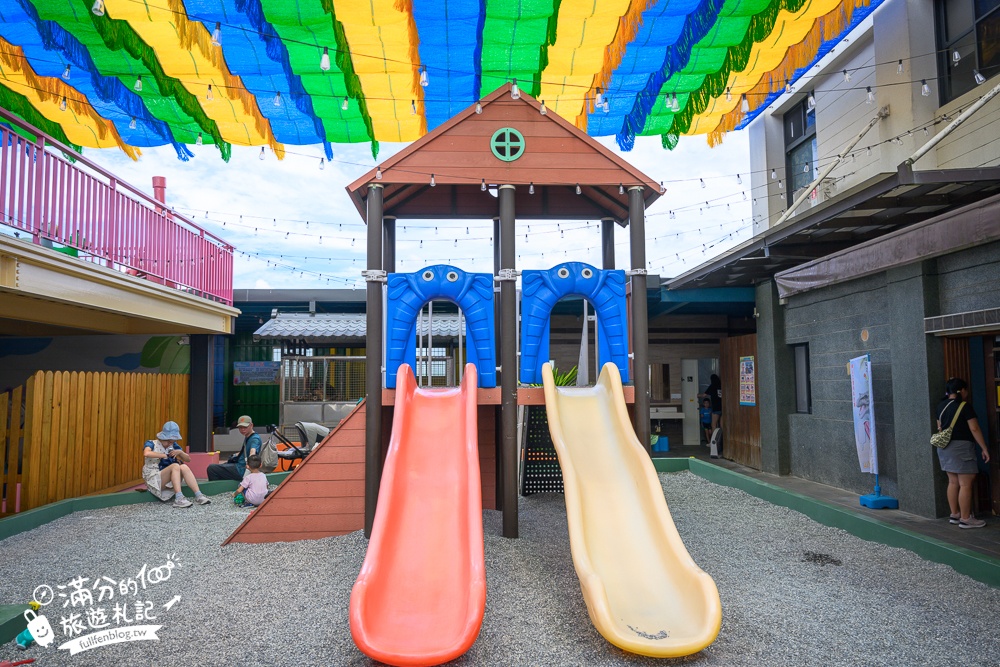 宜蘭【水鹿咖啡親子館】礁溪超狂親子餐廳,兒童遊戲區免費玩,農場餵動物,還能挑戰最新踩踩飛車!