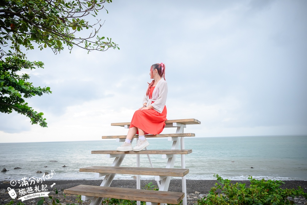 屏東【枋野秘境海景咖啡】枋山盧家芒果,屏東最新看海秘境景觀餐廳,海上元寶石.絕美月牙灣!