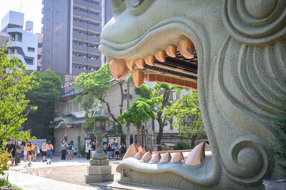 大阪必玩景點【難波八阪神社】氣勢磅礡獅子殿,大口吞食厄運帶來好運,霸氣神獅還能祈求戀愛鯉魚籤!