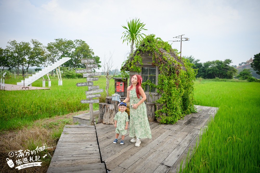 泰國北碧府【MEENA Cafe】北碧府網美咖啡館推薦,稻海步道太迷人,遠離喧囂還能眺望虎穴寺!