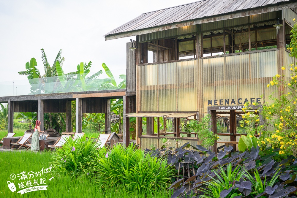 泰國北碧府【MEENA Cafe】北碧府網美咖啡館推薦,稻海步道太迷人,遠離喧囂還能眺望虎穴寺!