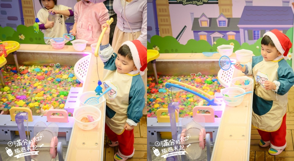【台中貝兒絲樂園米平方館】300坪超大英國主題遊戲場,聖誕變裝.迷你小車車和偵探&釣魚體驗超特別!
