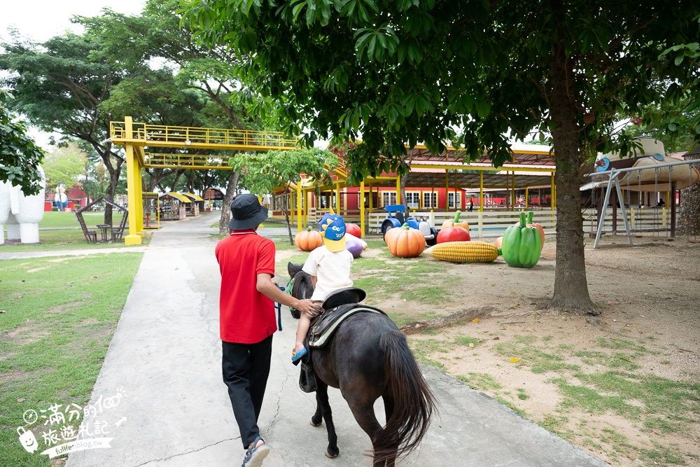 芭達雅親子景點【芭達雅小綿羊農莊】Pattaya Sheep Farm精彩動物運動會,童話故事場景,能餵動物.玩樂園,還能騎馬坐馬車!