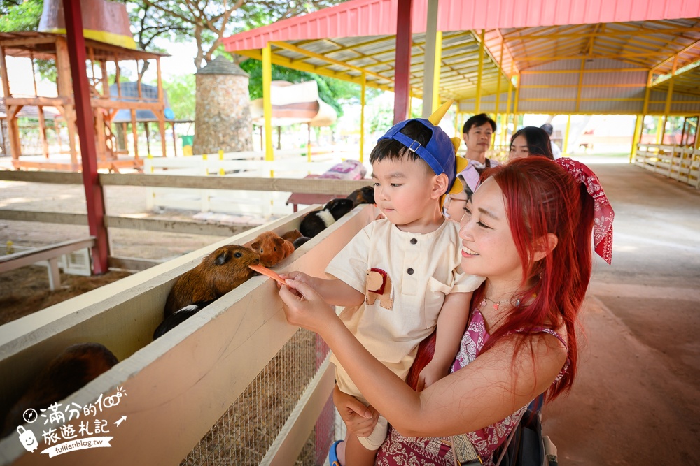 芭達雅親子景點【芭達雅小綿羊農莊】Pattaya Sheep Farm精彩動物運動會,童話故事場景,能餵動物.玩樂園,還能騎馬坐馬車!