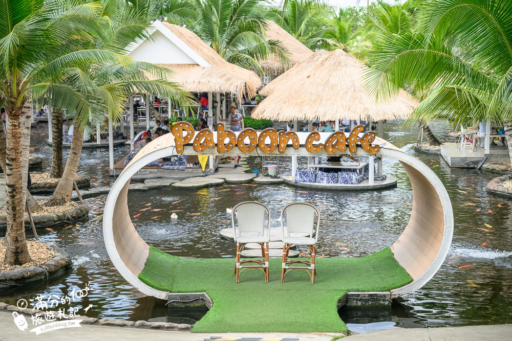 芭達雅景觀餐廳【Pa Boon Cafe】迷你版馬雅遜河秘境.叢林風茅草水上餐廳超美,還有超大兒童遊戲區!