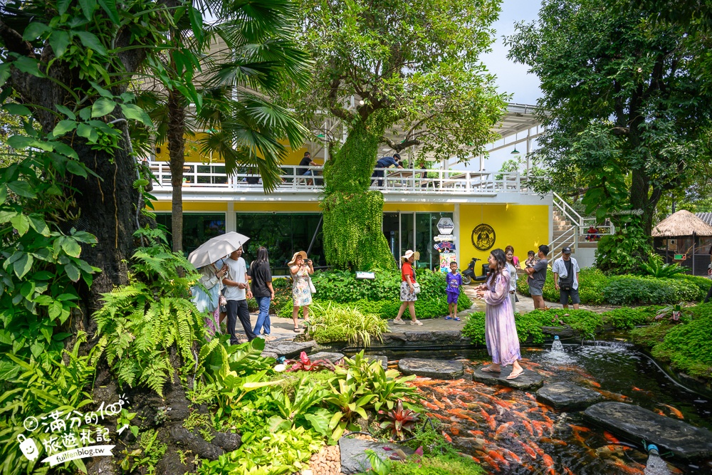 芭達雅景觀餐廳【Pa Boon Cafe】迷你版馬雅遜河秘境.叢林風茅草水上餐廳超美,還有超大兒童遊戲區!