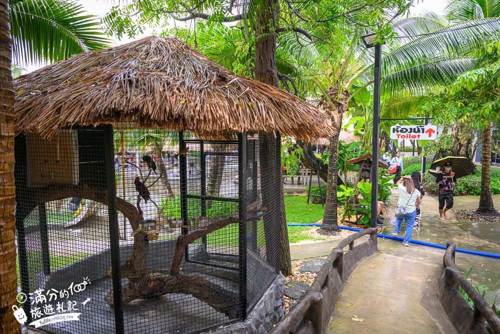 芭達雅景觀餐廳【Pa Boon Cafe】迷你版馬雅遜河秘境.叢林風茅草水上餐廳超美,還有超大兒童遊戲區!