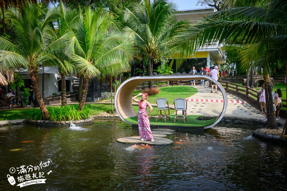 芭達雅景觀餐廳【Pa Boon Cafe】迷你版馬雅遜河秘境.叢林風茅草水上餐廳超美,還有超大兒童遊戲區!