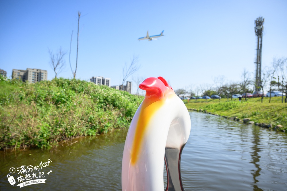 桃園【The QiAO喬寓咖啡】華興池生態埤塘公園最新玻璃屋咖啡館,飛機看到飽,還能玩SUP&踩天鵝!