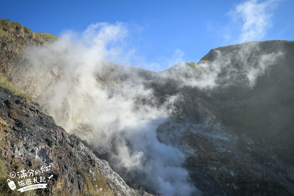 【台北陽明山】小油坑步道超壯觀,近距離欣賞後火山作用形成的噴氣孔＆硫磺結晶！