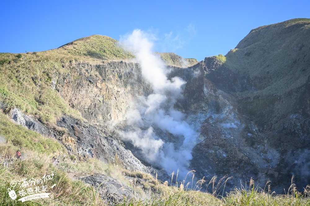 【台北陽明山】小油坑步道超壯觀,近距離欣賞後火山作用形成的噴氣孔＆硫磺結晶！