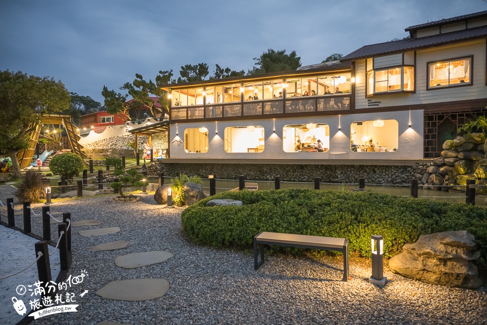 苗栗【山上村 Hill cafe】三灣鄉景觀餐廳,水上日式玻璃屋,有兒童遊戲區~秒飛日本吃鍋喝下午茶!