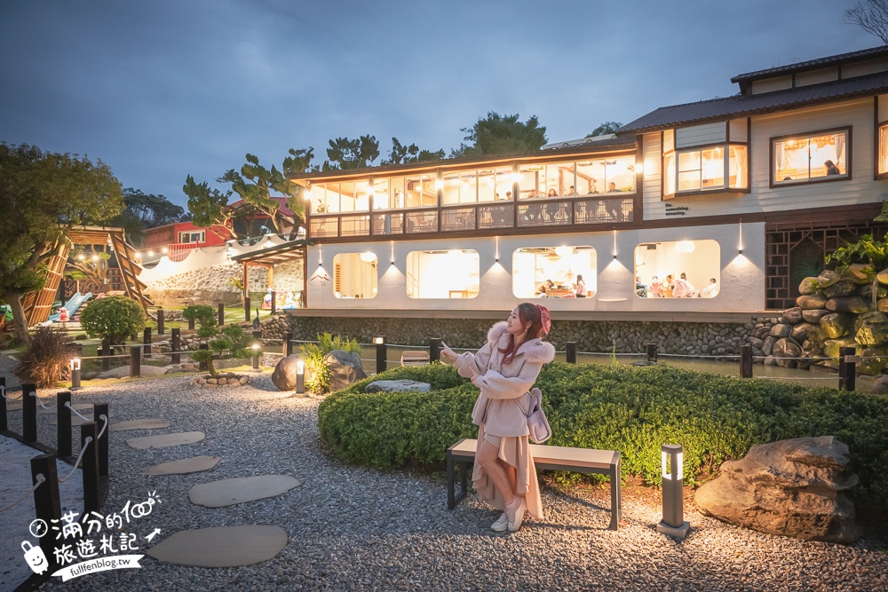苗栗【山上村 Hill cafe】三灣鄉景觀餐廳,水上日式玻璃屋,有兒童遊戲區~秒飛日本吃鍋喝下午茶!