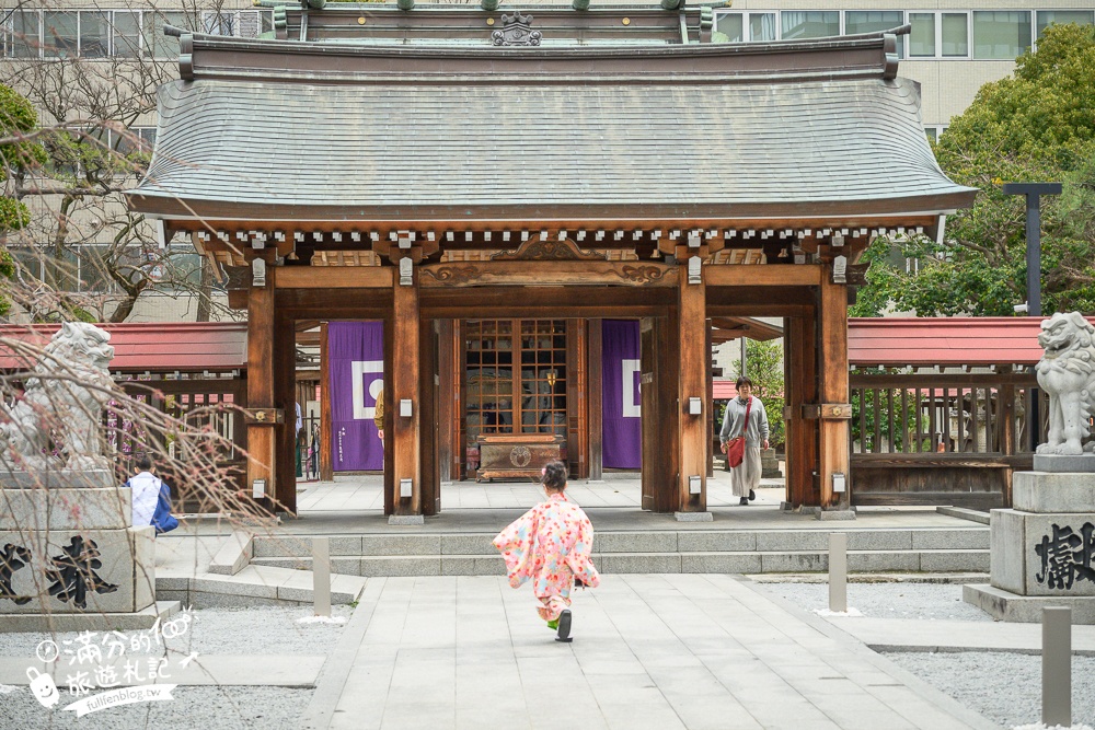 福岡櫻花景點【警固神社】福岡城守護神,福岡和服體驗拍照點,祈福賞櫻拍照超好看!