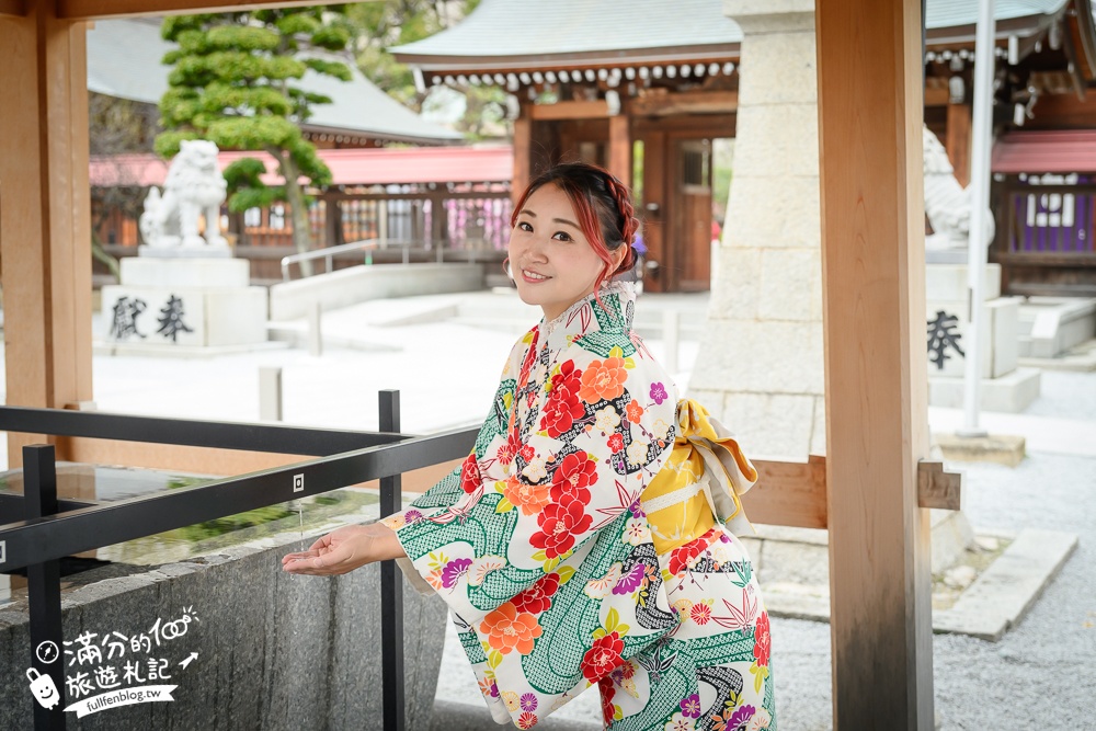 福岡櫻花景點【警固神社】福岡城守護神,福岡和服體驗拍照點,祈福賞櫻拍照超好看!