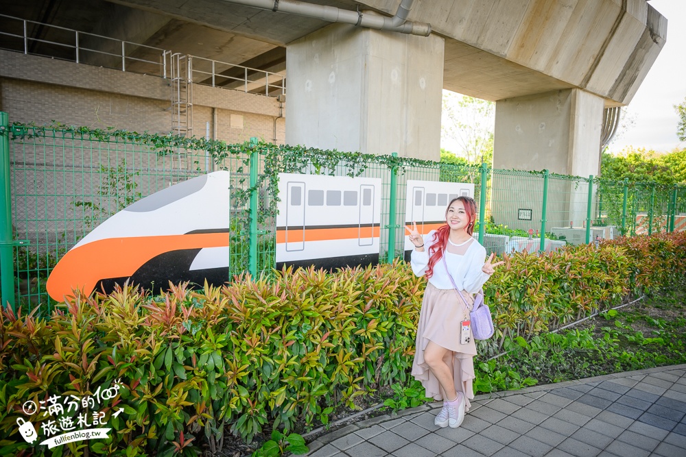 彰化【田中滑步車公園】免門票高鐵橋下親子遊戲場，有挑戰性的滑步車步道,還能玩沙溜滑梯!