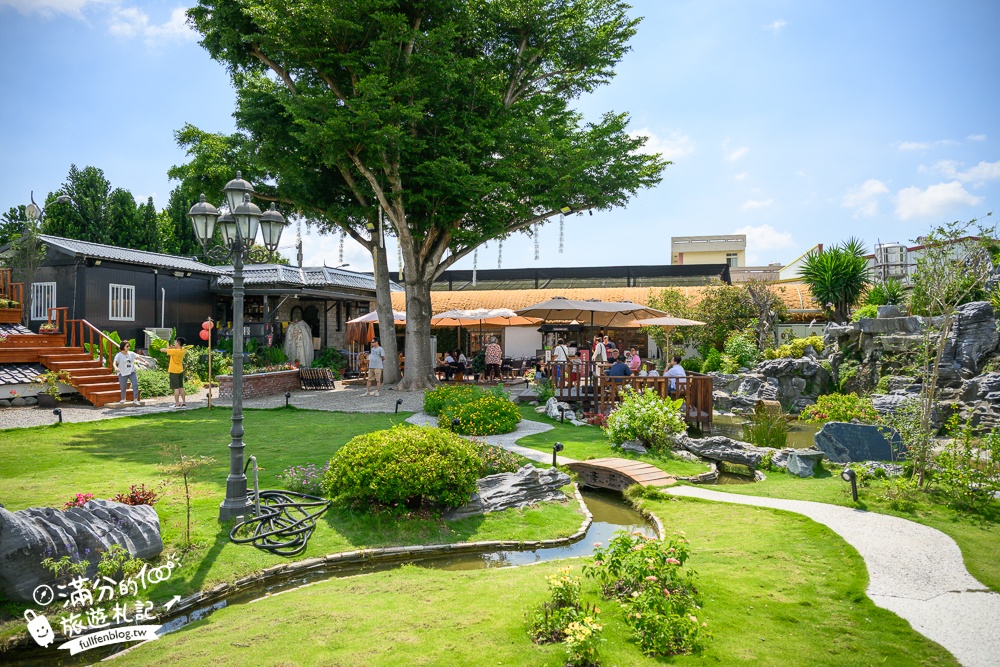 彰化【花佈院】田尾景觀餐廳推薦.彰化最新屋瓦花園中國風餐廳.吃四川烤魚料理喝下午茶!