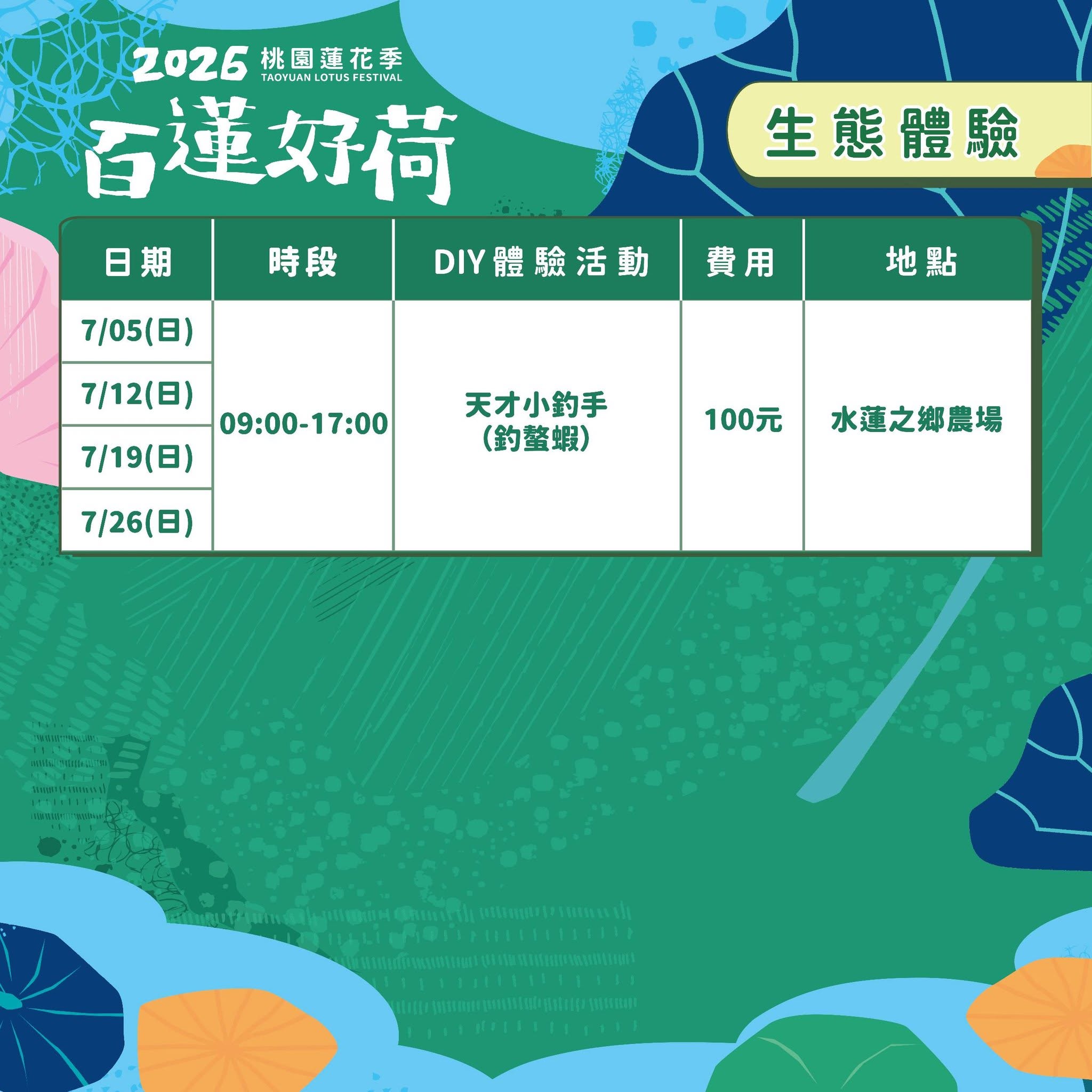 【2026桃園蓮花季】最新活動資訊.TOP5必拍蓮花地景藝術&蓮花彩繪＆蓮花池,漫步夢幻蓮花田間超療癒!