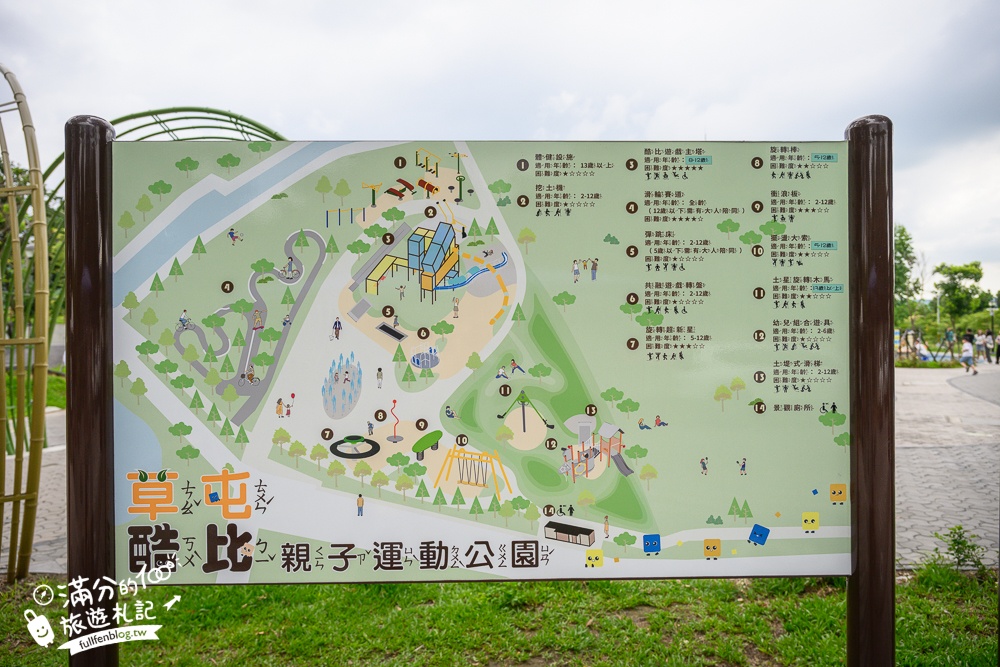 南投【草屯酷比親子運動公園】開放時間！免門票草屯兒童樂園.貨櫃屋溜滑梯.噴水池.滑步車賽道通通免費玩!