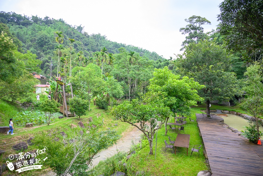 南投玩水秘境【岸境濕地莊園】天然山泉水戲水池.埔里玩水.探索野溪生態,還能用餐喝下午茶!