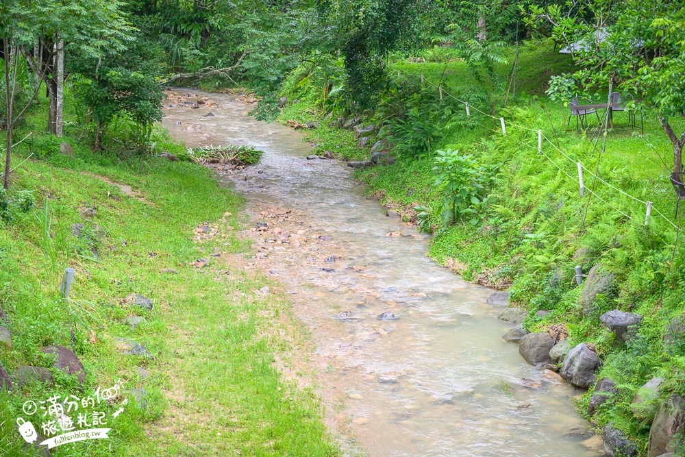 南投玩水秘境【岸境濕地莊園】天然山泉水戲水池.埔里玩水.探索野溪生態,還能用餐喝下午茶!