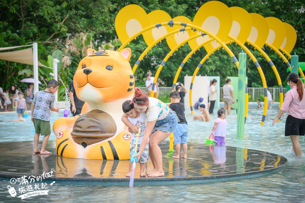 雲林【虎尾叢林水樂園】開放時間.虎尾632高地公園最新親子水樂園.免門票水陸樂園一次滿足,可愛虎爺陪你戲水放電!
