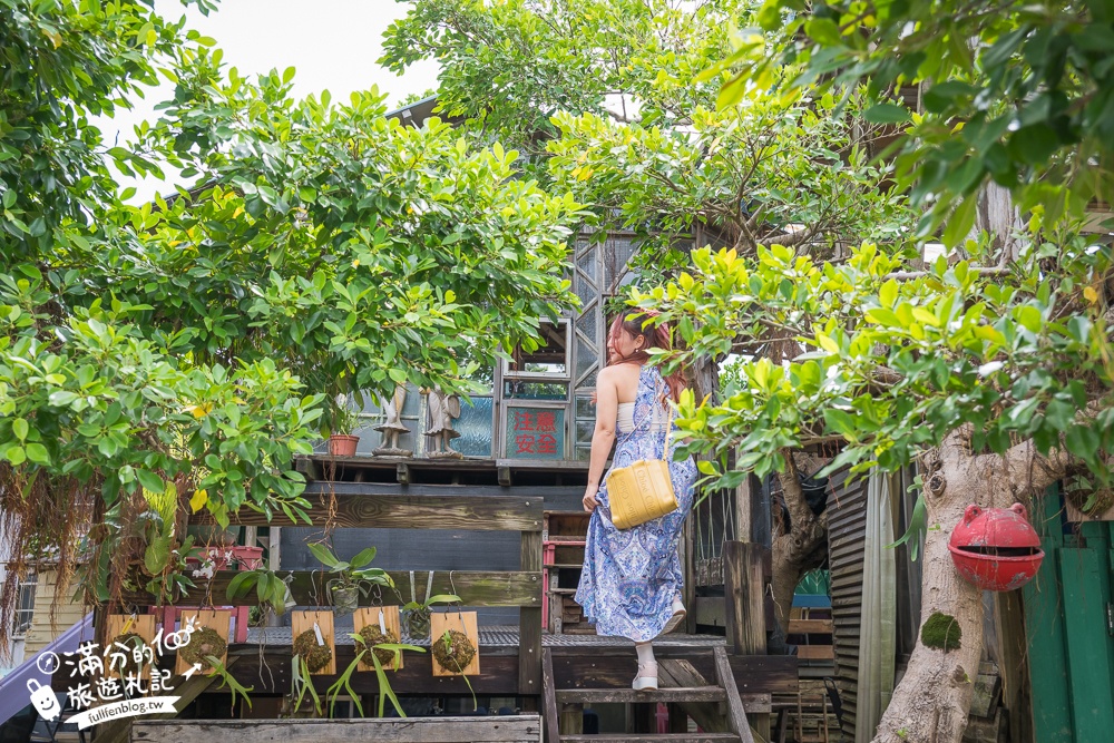萬里【Time奶奶·樹屋咖啡樂園】低消只要100元,在精靈樹屋裡下午茶.還能和水豚.侏儒山羊.陸龜一起玩!