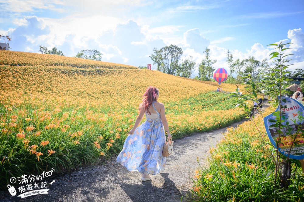 花蓮【赤科山林家園休閒農場】赤柯山免門票金針花海.超遼闊金針花田,地景藝術豐富好拍!