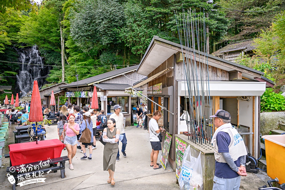福岡景點【糸島白絲瀑布】看壯觀涓絲瀑布.吃流水麵.釣魚體驗.吸收滿滿芬多精!