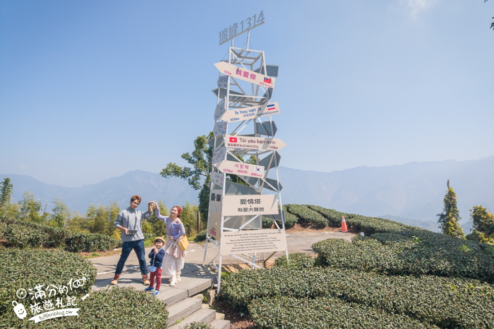 嘉義景點【海鼠山1314觀景台】免門票全台最美抹茶田.必拍愛情塔,免步行~360度茶田風光盡收眼底!