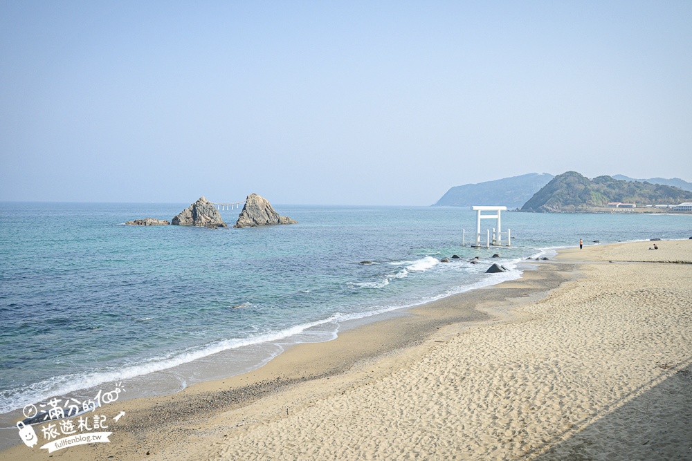 福岡景點【櫻井二見浦夫婦岩】糸島必訪日本海灘百選.海上的白色大鳥居.望夫妻奇岩.踩沙踏浪賞心悅目!