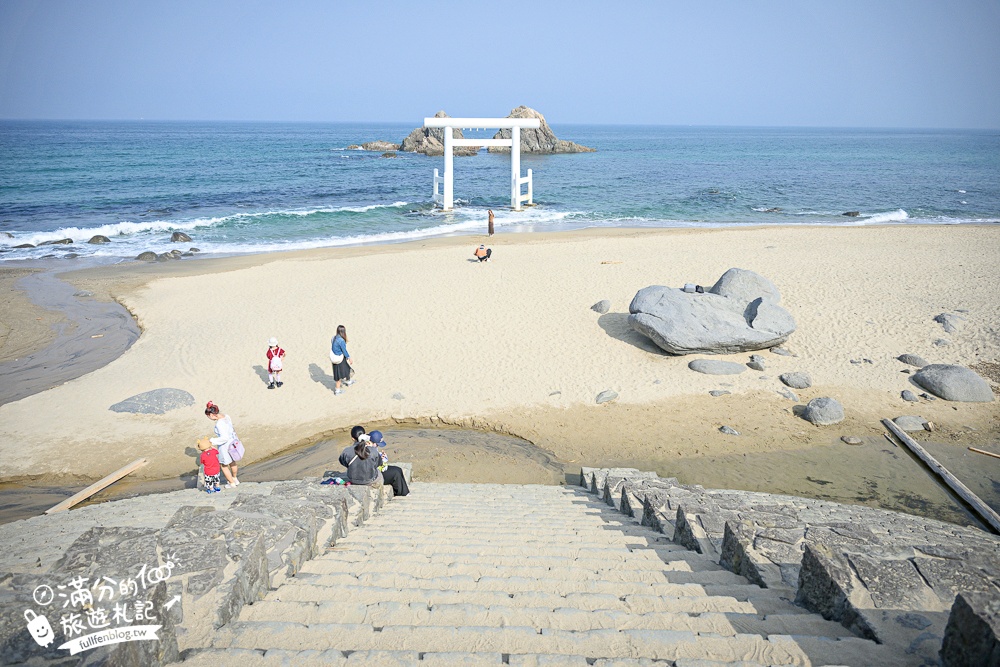 福岡景點【櫻井二見浦夫婦岩】糸島必訪日本海灘百選.海上的白色大鳥居.望夫妻奇岩.踩沙踏浪賞心悅目!
