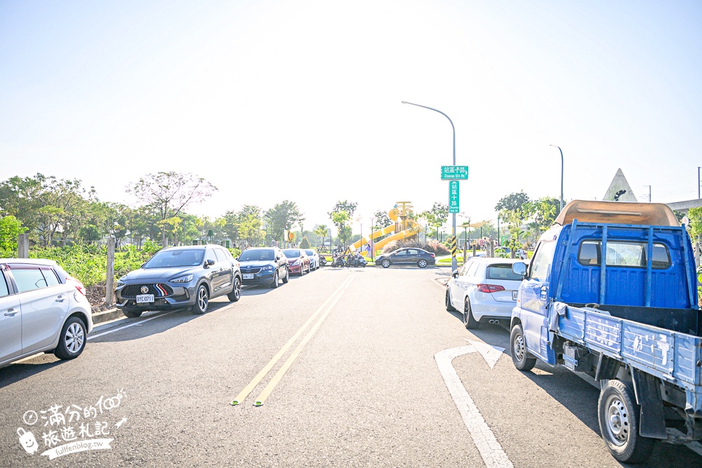 彰化【田中熊趣米公園】最新熊主題親子遊戲場.滑梯.沙坑.滑索一次滿足.還能近距離看高鐵奔馳!