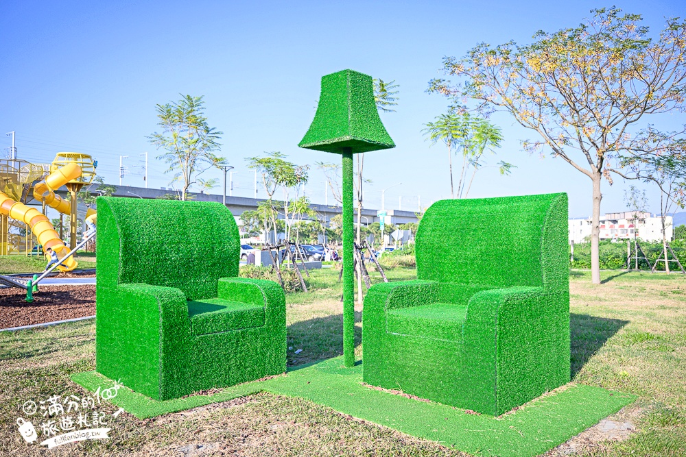 彰化【田中熊趣米公園】最新熊主題親子遊戲場.滑梯.沙坑.滑索一次滿足.還能近距離看高鐵奔馳!