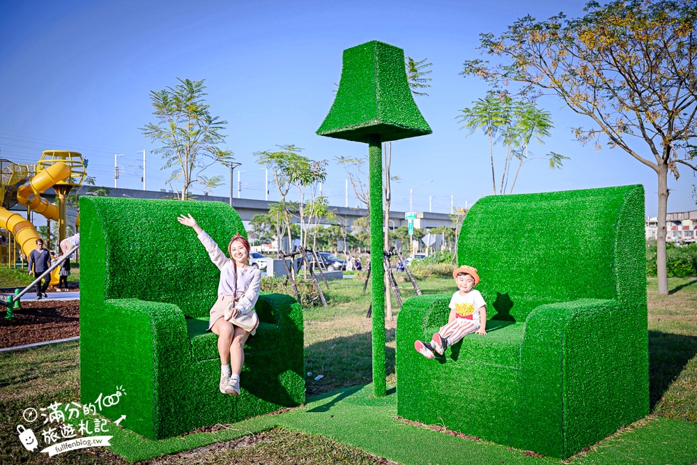 彰化【田中熊趣米公園】最新熊主題親子遊戲場.滑梯.沙坑.滑索一次滿足.還能近距離看高鐵奔馳!